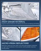 Nilight 2012 2013 2014  2015 Honda Civic Sedan 4-Door 2012-2013 Civic Coupe 2-Door Headlight Assembly Chrome Case Amber Reflector, view 4
