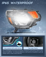 Nilight 2012 2013 2014 2015 Toyota Tacoma Headlight Assembly Black Housing Amber Reflector Clear Lens, view 4