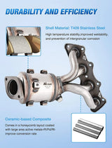 Nilight 2012 2013 2014 2015 2016 2017 Hyundai Accent 2012 2013 2014 2015 2016 2017 Hyundai Veloster 2012 2013 2014 Kia Rio 2012 2014 2015 2016 Kia Soul Catalytic Converter, view 3