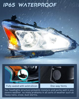 Nilight 2013 2014 2015 Nissan Altima 4 Door Sedan Headlight Assembly Black Case Amber Reflector, view 4