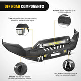 Nilight 2013 2014 2015 2016 2017 2018 Dodge Ram 1500 Front Bumper Full Width Solid Steel with Winch Plate Offroad 120W LED Light Bar 2Pcs 18W Light Pods D-Rings, view 5