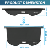 Nilight 2013 2014 2015 2016 2017 2018 2019 Ford Escape Retractable Trunk Cargo Cover With Trunk Storage Net, view 5