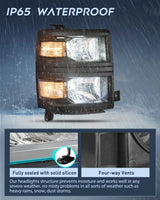 Nilight 2014 2015 Chevy Silverado 1500 Headlight Assembly Black Housing Clear Reflector, view 4