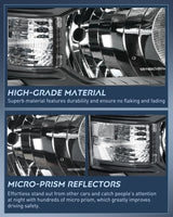Nilight 2014 2015 Chevy Silverado 1500 Headlight Assembly Black Housing Clear Reflector, view 6