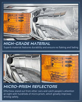 Nilight 2014 2015 Chevy Silverado 1500 Headlight Assembly Chrome Housing Amber Reflector, view 6