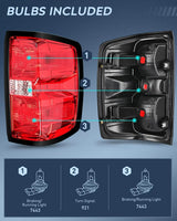 Nilight 2014 2015 2016 2017 2018 2019 Chevy Silverado 1500 2500 HD 3500 HD 2015 2016 2017 2018 2019 GMC Sierra 3500HD 2019 Silverado 1500LD OE Style Tail light Assembly Rear Lamp Replacement, view 2