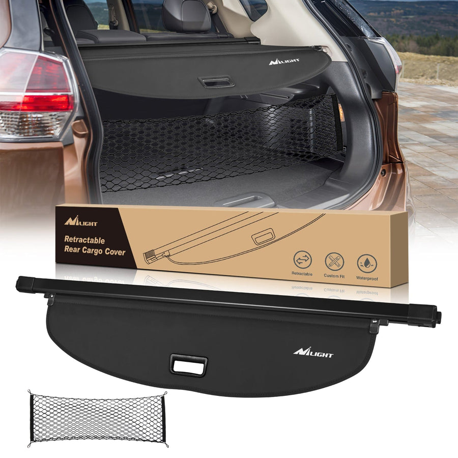 Nilight Trunk Cargo Cover for Nissan Rogue 2014-2020 | Retractable Security Shade, Includes Trunk Storage