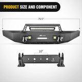 Nilight 2014 2015 2016 2017 2018 2019 2020 2021 Toyota Tundra Front Bumper Full Width Steel with Winch Plate Offroad 120W Light Bar 18W LED Light Pods, view 2