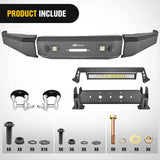 Nilight 2014 2015 2016 2017 2018 2019 2020 2021 Toyota Tundra Front Bumper Full Width Steel with Winch Plate Offroad 120W Light Bar 18W LED Light Pods, view 3