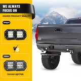 Nilight Rear Step Bumper for 2014 2015 2016 2017 2018 2019 2020 2021 Toyota Tundra Full Width Pickup Truck Rear Step Textured Black Steel with 2X Upgraded 18W LED Lights D-Rings, view 6