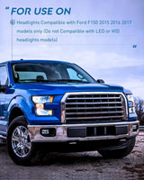 Nilight 2015 2016 2017 Ford F150 Headlight Assembly Black Housing Amber Reflector Upgraded Clear Lens, view 6