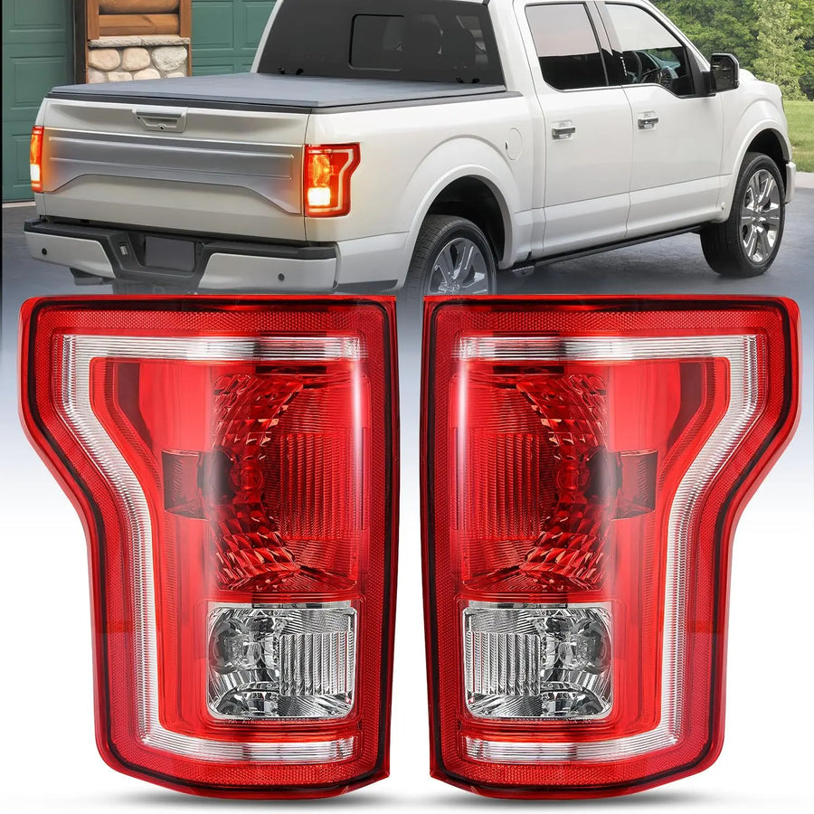 Nilight 2015 2016 2017 Ford F150 Tail light Assembly Rear Lamp Replacement OE Style Red Housing Driver Passenger Side