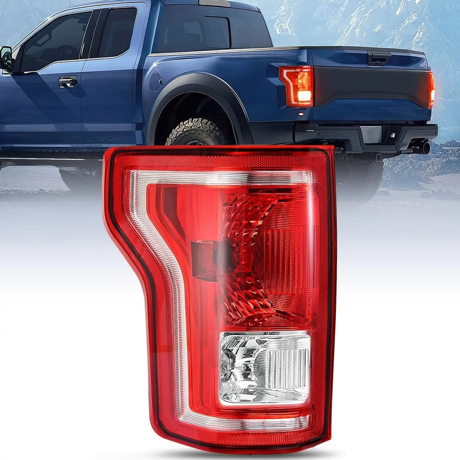 Nilight 2015 2016 2017 Ford F150 Tail light Assembly Rear Lamp Replacement OE Style Red Housing with Bulbs and Harness Driver Side