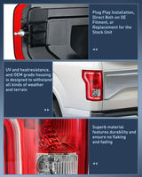 Nilight 2015 2016 2017 Ford F150 Tail light Assembly Rear Lamp Replacement OE Style Red Housing with Bulbs and Harness Driver Side, view 5