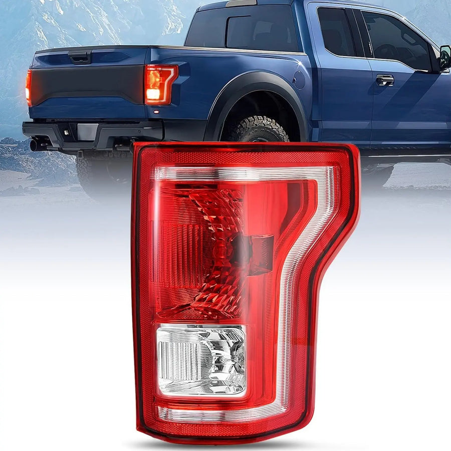 Nilight 2015 2016 2017 Ford F150 Tail light Assembly Rear Lamp Replacement OE Style Red Housing with Bulbs and Harness Passenger Side
