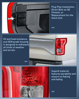 Nilight 2015 2016 2017 Ford F150 Tail light Assembly Rear Lamp Replacement OE Style Red Housing with Bulbs and Harness Passenger Side, view 5