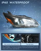 Nilight 2015 2016 2017 LE SE XLE Toyota Camry Headlight Assembly Black Housing Amber Reflector Clear Lens, view 4