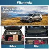 Nilight 2015 2016 2017 2018 2019 Subaru Outback Retractable Trunk Cargo Cover With Trunk Storage Net, view 2
