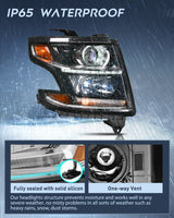 Nilight 2015 2016 2017 2018 2019 2020 Chevy Tahoe Suburban Headlight Assembly Black Housing Amber Reflector Clear Lens, view 4