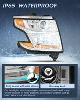 Nilight 2015 2016 2017 2018 2019 2020 Chevy Tahoe Suburban Headlight Assembly Chrome Housing Amber Reflector Clear Lens, view 4