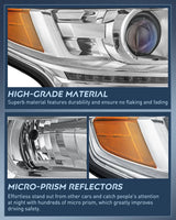 Nilight 2015 2016 2017 2018 2019 2020 Chevy Tahoe Suburban Headlight Assembly Chrome Housing Amber Reflector Clear Lens, view 5