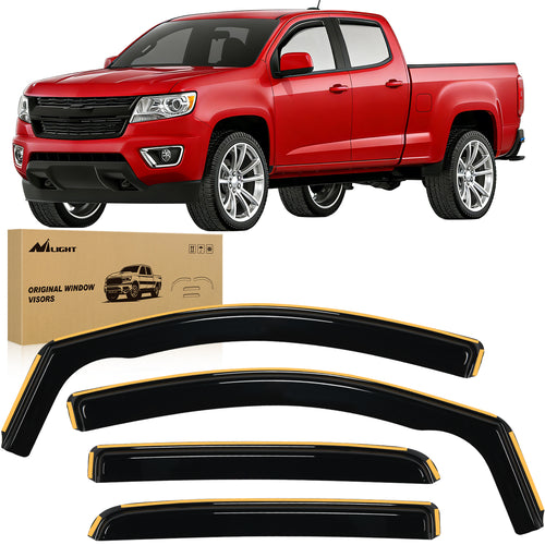Nilight 2015 2016 2017 2018 2019 2020 2021 2022 Chevy Colorado Crew Cab GMC Canyon Crew Cab Rain Guards Acrylic 4Pcs