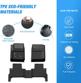 Nilight 2015 2016 2017 2018 2019 2020 2021 2022 Chevy Colorado Crew Cab/GMC Canyon Crew Cab TPE Floor Mats, view 3