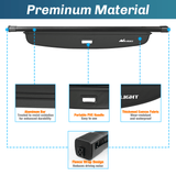 Nilight 2015 2016 2017 2018 2019 2020 2021 2022 2023 Ford Edge Retractable Trunk Cargo Cover With Trunk Storage Net, view 3