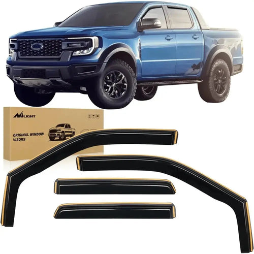 Nilight 2015 2016 2017 2018 2019 2020 2021 2022 2023 Ford F150 SuperCrew SVT Raptor SuperCrew Rain Guards Acrylic 4Pcs