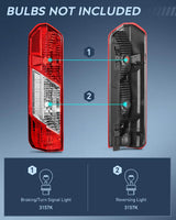 Nilight 2015 2016 2017 2018 2019 2020 2021 2022 2023 Ford Transit 150 250 350 350HD Tail light Assembly Rear Lamp Replacement OE Style Driver Passenger Side, view 2
