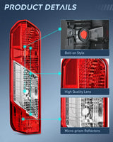 Nilight 2015 2016 2017 2018 2019 2020 2021 2022 2023 Ford Transit 150 250 350 350HD Tail light Assembly Rear Lamp Replacement OE Style Driver Passenger Side, view 6