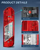 Nilight 2015 2016 2017 2018 2019 2020 2021 2022 2023 Ford Transit 150 250 350 350 Tail light Assembly Rear Lamp Replacement OE Style Passenger Side, view 6
