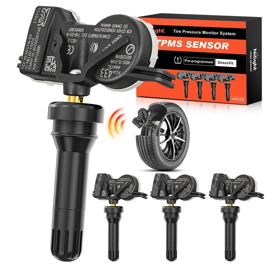 Nilight 2016 2017 2018 2019 2020 2021 Jeep Grand Cherokee Dodge Durango 2015-2021 Chrysler 200 Pacifica Fiat 500X 433Mhz Tire Pressure Monitor Sensor
