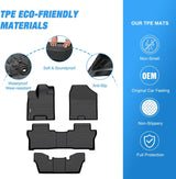 Nilight 2016 2017 2018 2019 2020 2021 2022 Honda Pilot 7 Passenger TPE Floor Mats, view 3