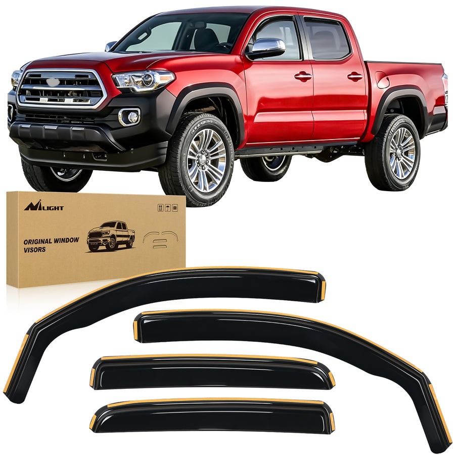 Nilight 2016 2017 2018 2019 2020 2021 2022 2023 Toyota Tacoma Double Cab Rain Guards Acrylic 4Pcs