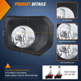 Nilight 2016 2017 2018 2019 2020 2021 2022 2023 Toyota Tacoma SR SR5 Fog Light Assembly Clear Lens, view 3