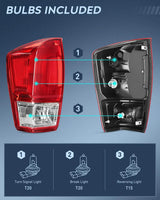 Nilight 2016 2017 2018 2019 2020 2021 2022 2023 Toyota Tacoma Taillight Assembly Rear Lamp Replacement OE Style Driver Passenger Side, view 2