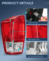 Nilight 2016 2017 2018 2019 2020 2021 2022 2023 Toyota Tacoma Taillight Assembly Rear Lamp Replacement OE Style Driver Side, view 6