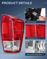 Nilight 2016 2017 2018 2019 2020 2021 2022 2023 Toyota Tacoma Taillight Assembly Rear Lamp Replacement OE Style Passenger Side, view 6
