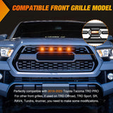 Nilight 2016-2023 Toyota Tacoma TRD PRO 4LED Amber Front Grille Marker Lights, view 6