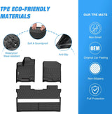 Nilight 2017 2018 2019 2020 2021 2022 2023 2024 2025 Honda Ridgeline Crew Cab TPE Floor Mats, view 3