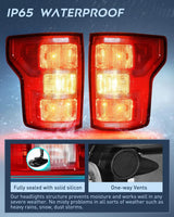 Nilight 2018 2019 2020 Ford F150 Tail light Assembly Rear Lamp Replacement OE Style Red Housing with Bulbs and Harness Driver Passenger side, view 4