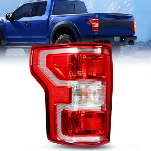 Nilight 2018 2019 2020 Ford F150 Tail light Assembly Rear Lamp Replacement OE Style Red Housing with Bulbs and Harness Driver Side
