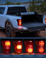 Nilight 2018 2019 2020 Ford F150 Tail light Assembly Rear Lamp Replacement OE Style Red Housing with Bulbs and Harness Driver Side, view 3