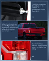 Nilight 2018 2019 2020 Ford F150 Tail light Assembly Rear Lamp Replacement OE Style Red Housing with Bulbs and Harness Driver Side, view 5
