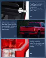 Nilight 2018 2019 2020 Ford F150 Tail light Assembly Rear Lamp Replacement OE Style Red Housing with Bulbs and Harness Passenger Side, view 5