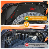 Nilight Front Inner Fender Liners for 2018+Wrangler JL JLU Gladiator JT 2/4 Dr Unlimited 2018 2019 2020 2021 2022 2023 2024 2025, view 6