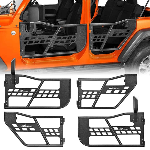 Nilight Off Road Front Rear Tubular Doors with Side View Mirrors Compatible with 2018 2019 2020 2021 2022 2023 2024 2025 2026 Wrangler JL 2020-2026 Gladiator JT 4 Door Only