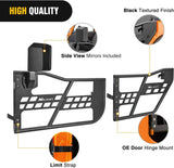 Nilight Off Road Front Rear Tubular Doors with Side View Mirrors Compatible with 2018 2019 2020 2021 2022 2023 2024 2025 2026 Wrangler JL 2020-2026 Gladiator JT 4 Door Only, view 4