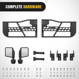 Nilight Off Road Front Tubular Doors with Side View Mirrors Compatible with 2018 2019 2020 2021 2022 2023 2024 2025 2026 Wrangler JL 2020-2026 Gladiator JT 2 Door Only, view 2